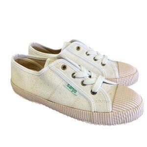 Sanjo Shoes Men's Size 39 EU 7 US Lace Up White Made In Portugal Canvas Low Top